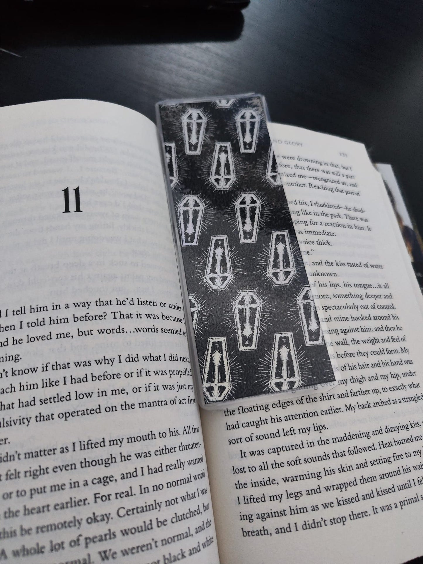 3 Pack - Gothic Coffin Design Bookmarks Handmade| Gothic Book worm gift- Book lover- Pretty Stationery