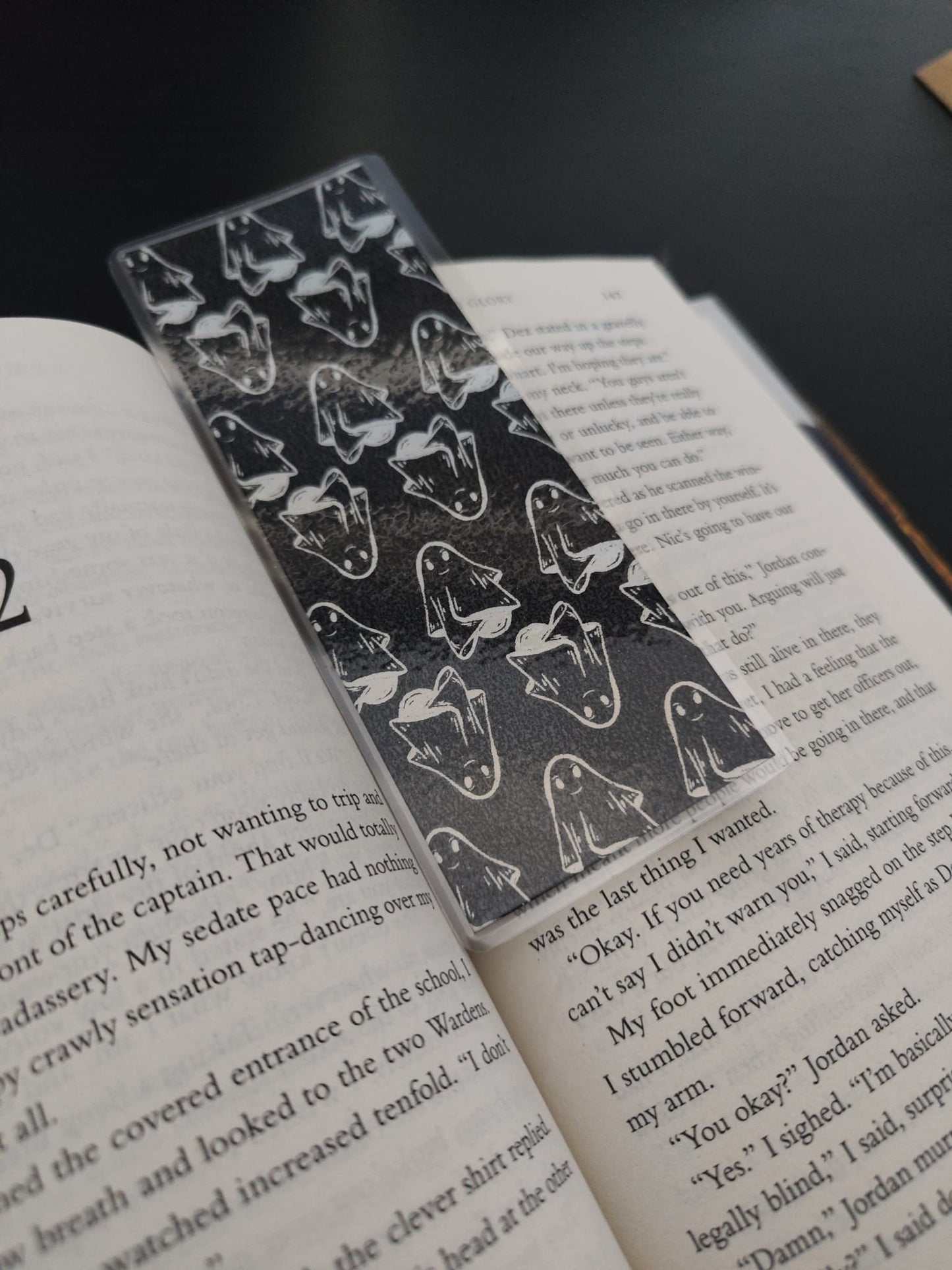 3 Pack - Ghost Design Bookmarks Handmade| Gothic Book worm gift- Book lover- Pretty Stationery
