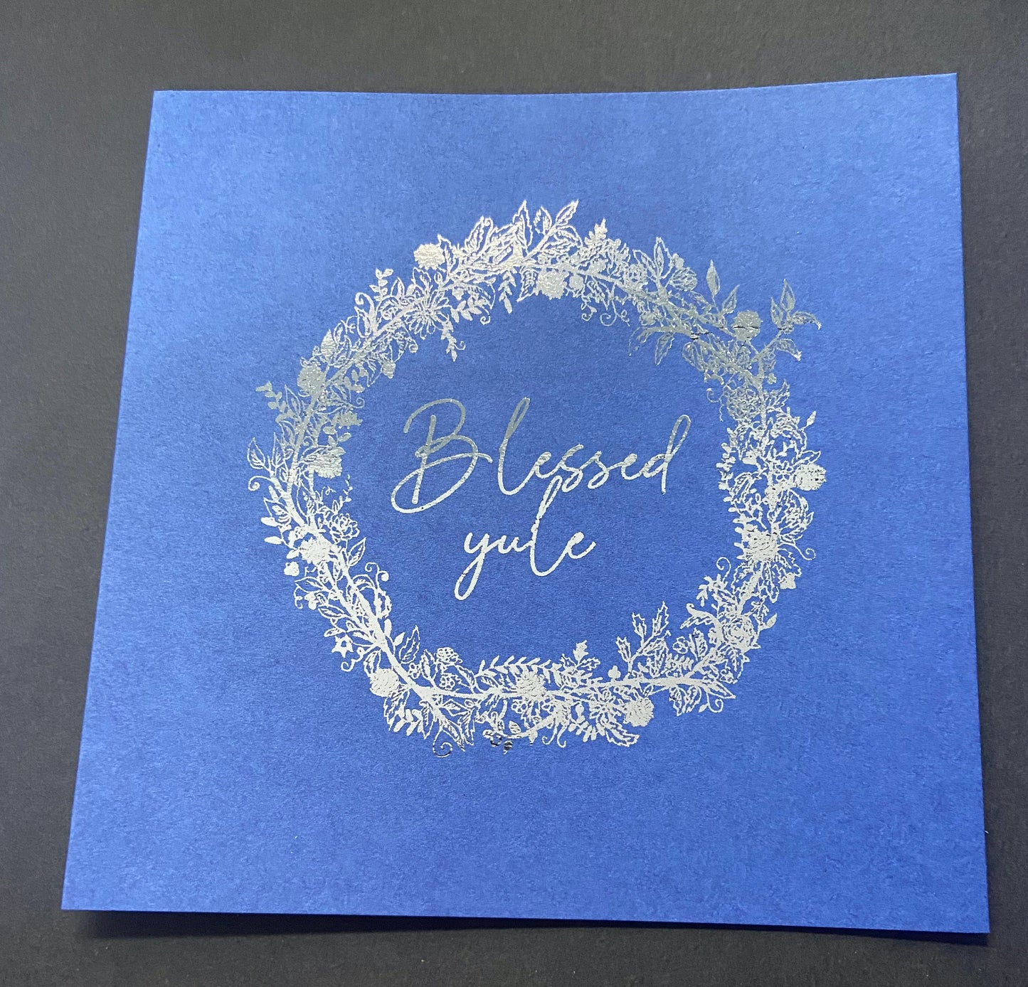 Blessed Yule Card |Yuletide Christmas | Wreath Artwork | Wicca Pagan