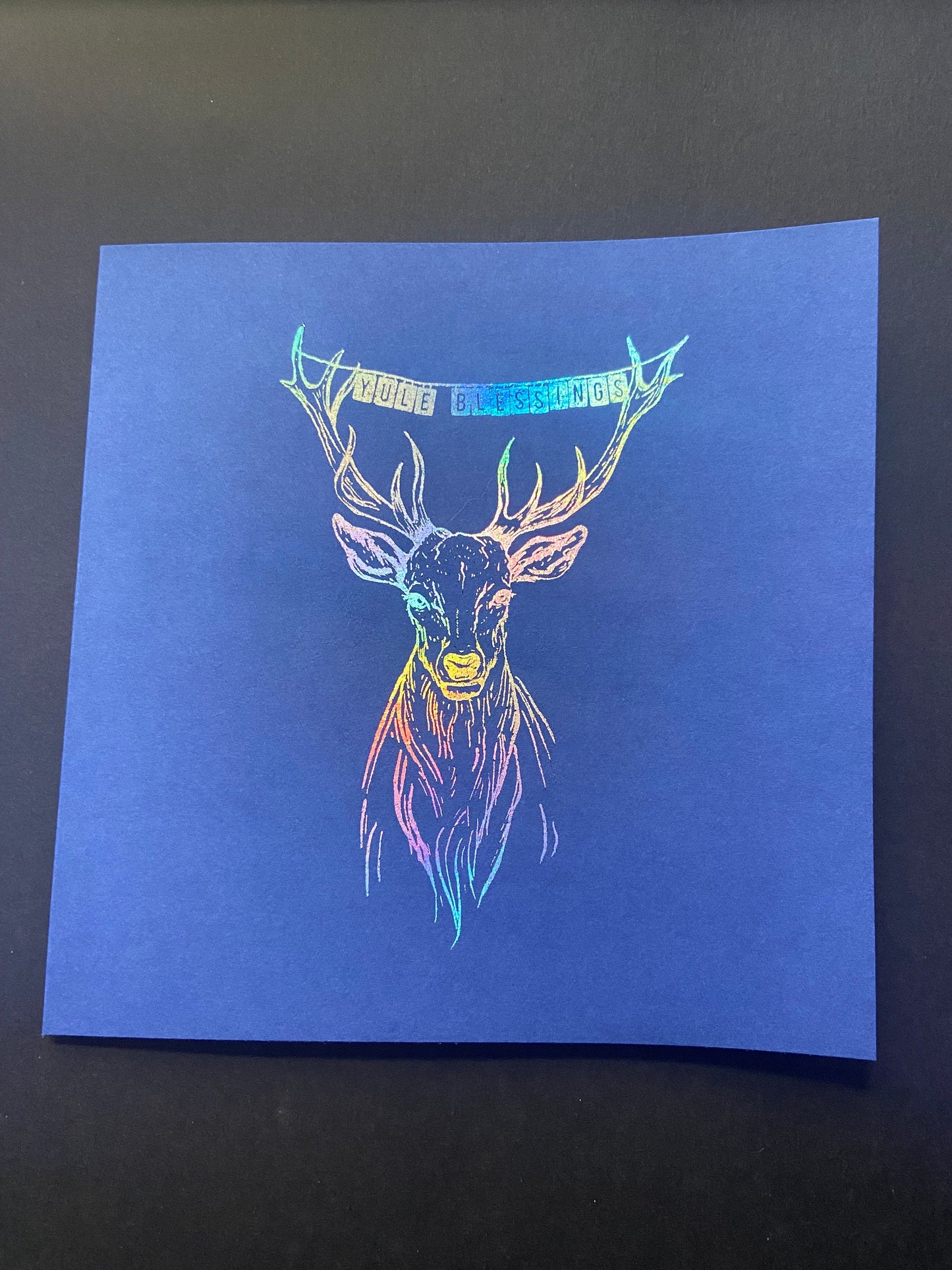 Yule Card | Stag Christmas || Wicca pagan cards | Yule Christmas Blessings