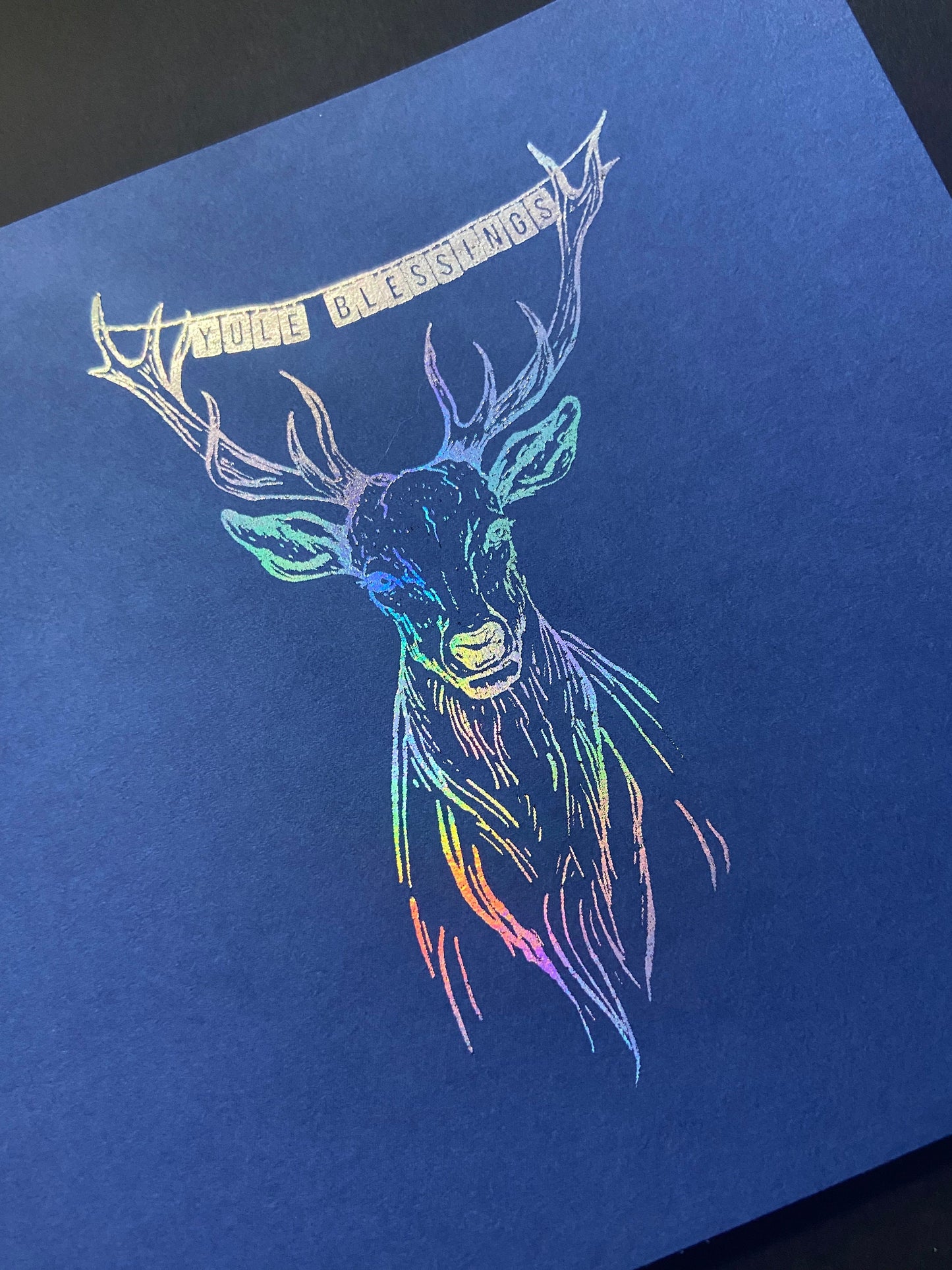 Yule Card | Stag Christmas || Wicca pagan cards | Yule Christmas Blessings