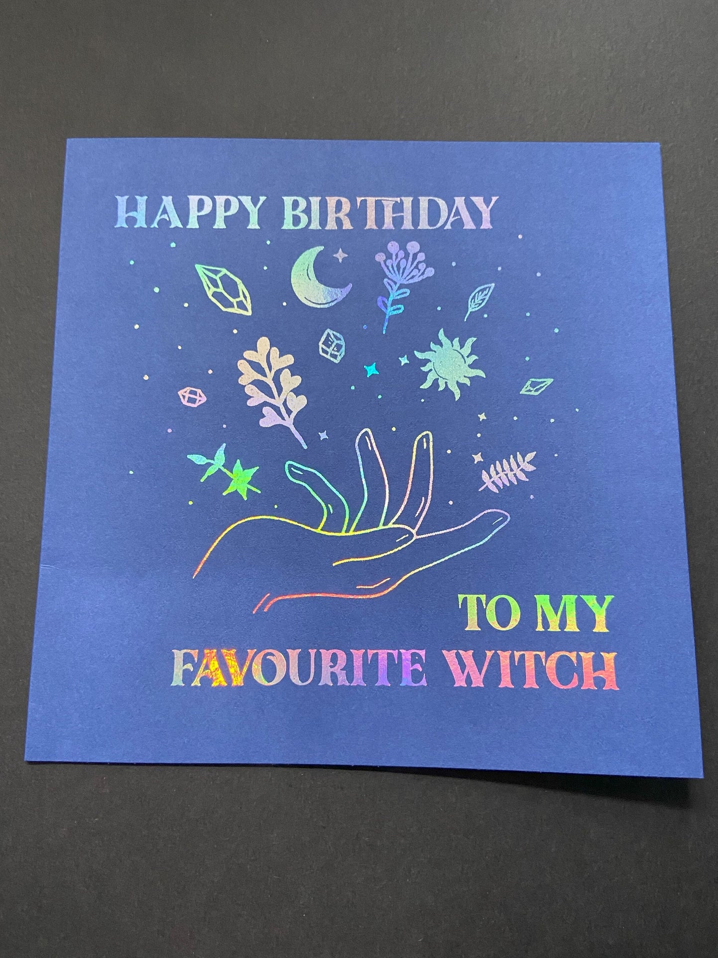 Favourite Witch Birthday Card | Have a magical birthday | Crystals | Witchy