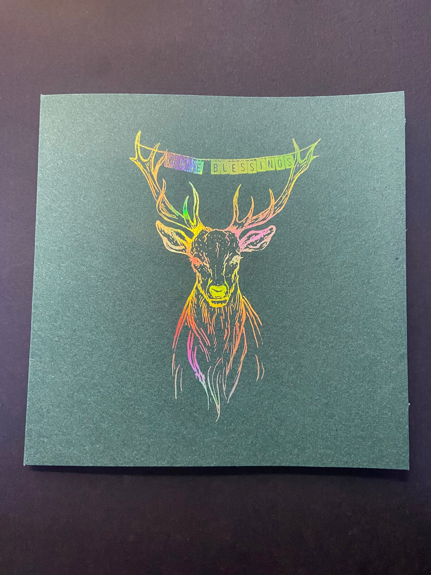 Yule Card | Stag Christmas || Wicca pagan cards | Yule Christmas Blessings