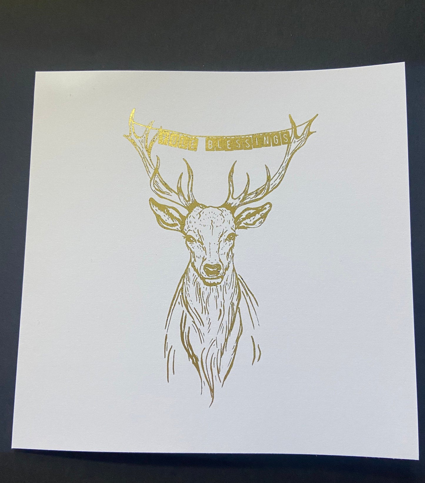 Yule Card | Stag Christmas || Wicca pagan cards | Yule Christmas Blessings