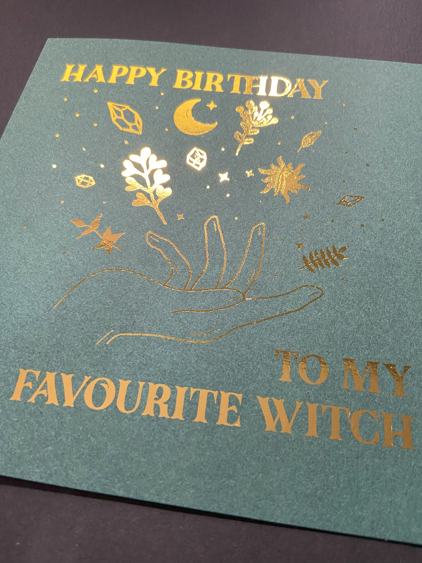 Favourite Witch Birthday Card | Have a magical birthday | Crystals | Witchy