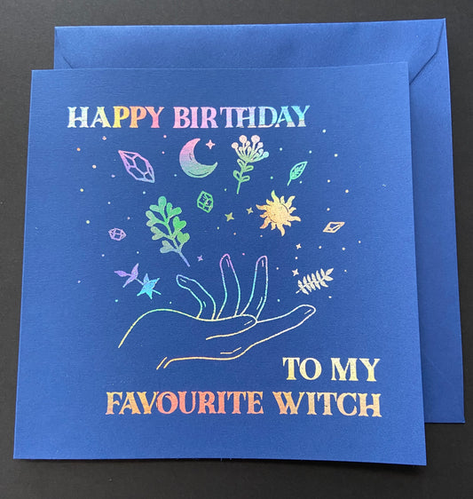 Favourite Witch Foiled Birthday Card