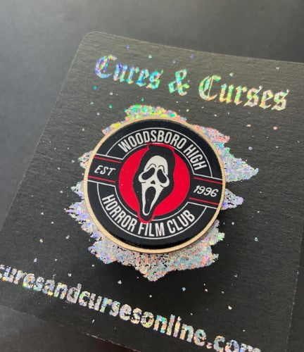 Horror pin wooden  - Woodsboro Ghost