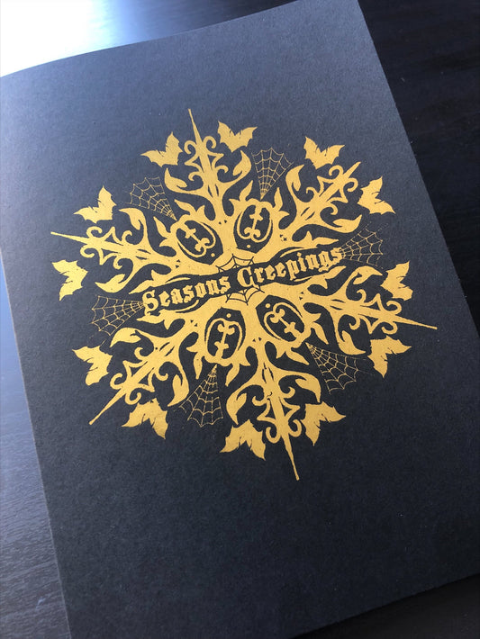 Spooky Christmas Card - Merry Creepmas Seasons Creepings Halloween