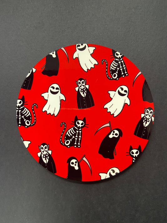 Spooky Gothic Coaster | Ghosts, Vampires, Cats, Grim Reaper